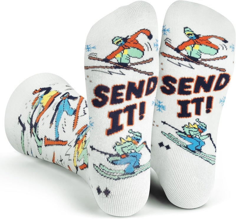 Lavley Ski Socks - Funny socks for skiers and snowboarders - Unisex novelty gift - Great for birthdays or holidays - Image 1